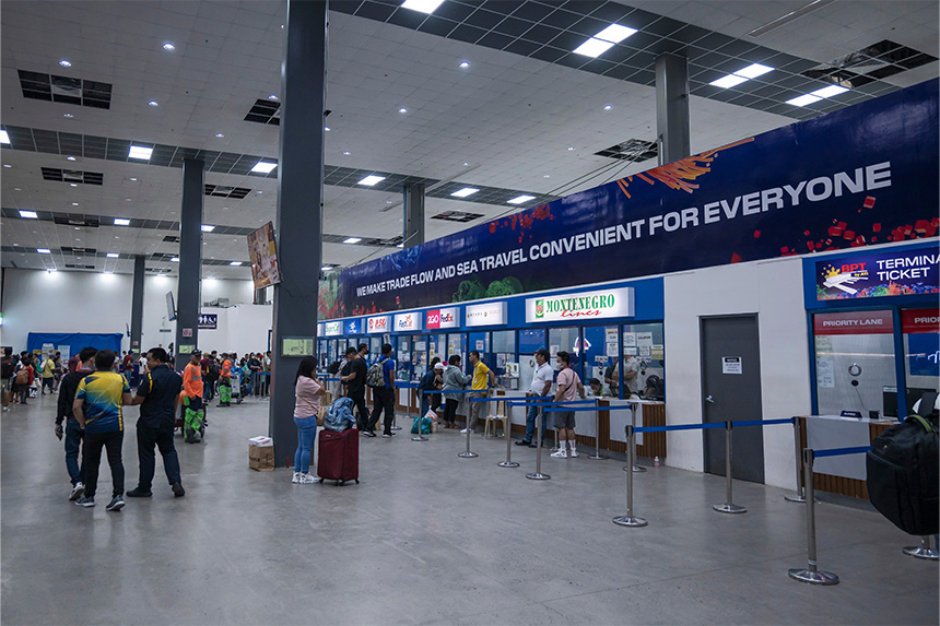 Inside the terminal building of the Batangas Port.