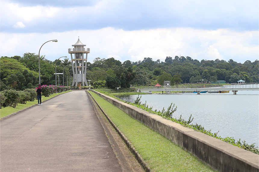 The view tower at the Upper Seletar Reservoir Park, Singapore.