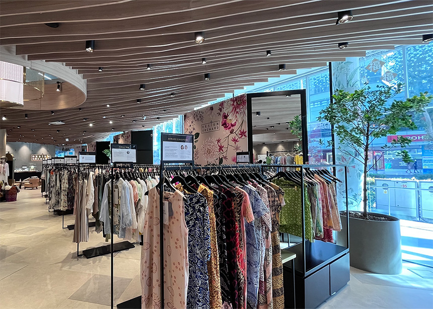 Photo of racks of clothing in Design Orchard.