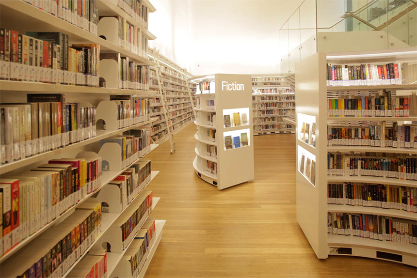 The fiction collection at Studio Level 3 in library@orchard.