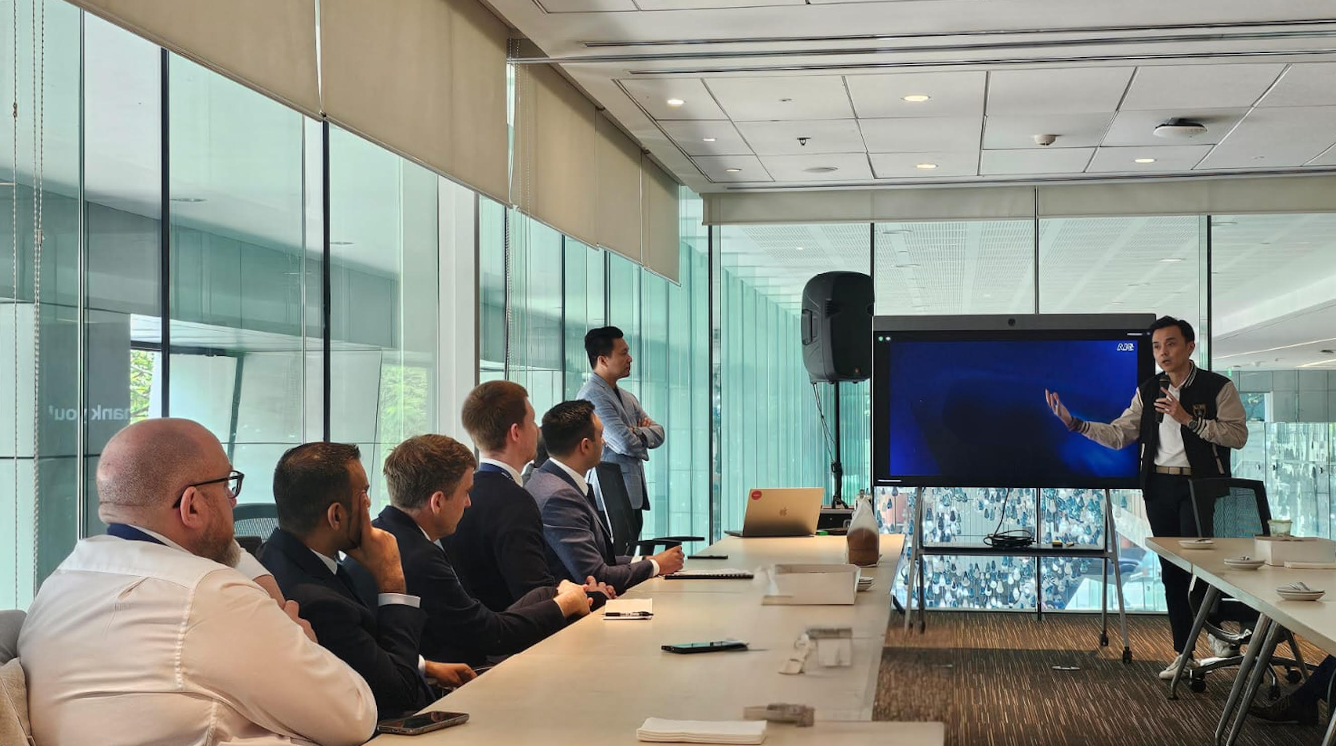 Anton Bonifacio, Globe's Chief AI Officer, talks about Globe's AI adoption before a trade delegation from the UK.
