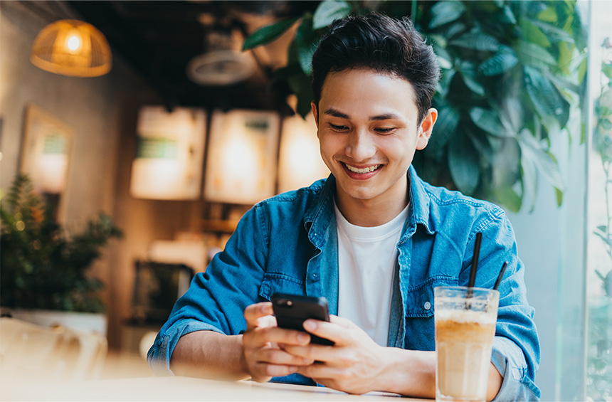 Young man on his phone.