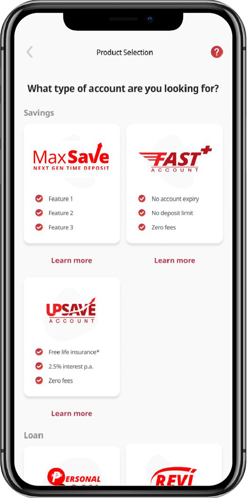 Photo of the CIMBâs app UI.