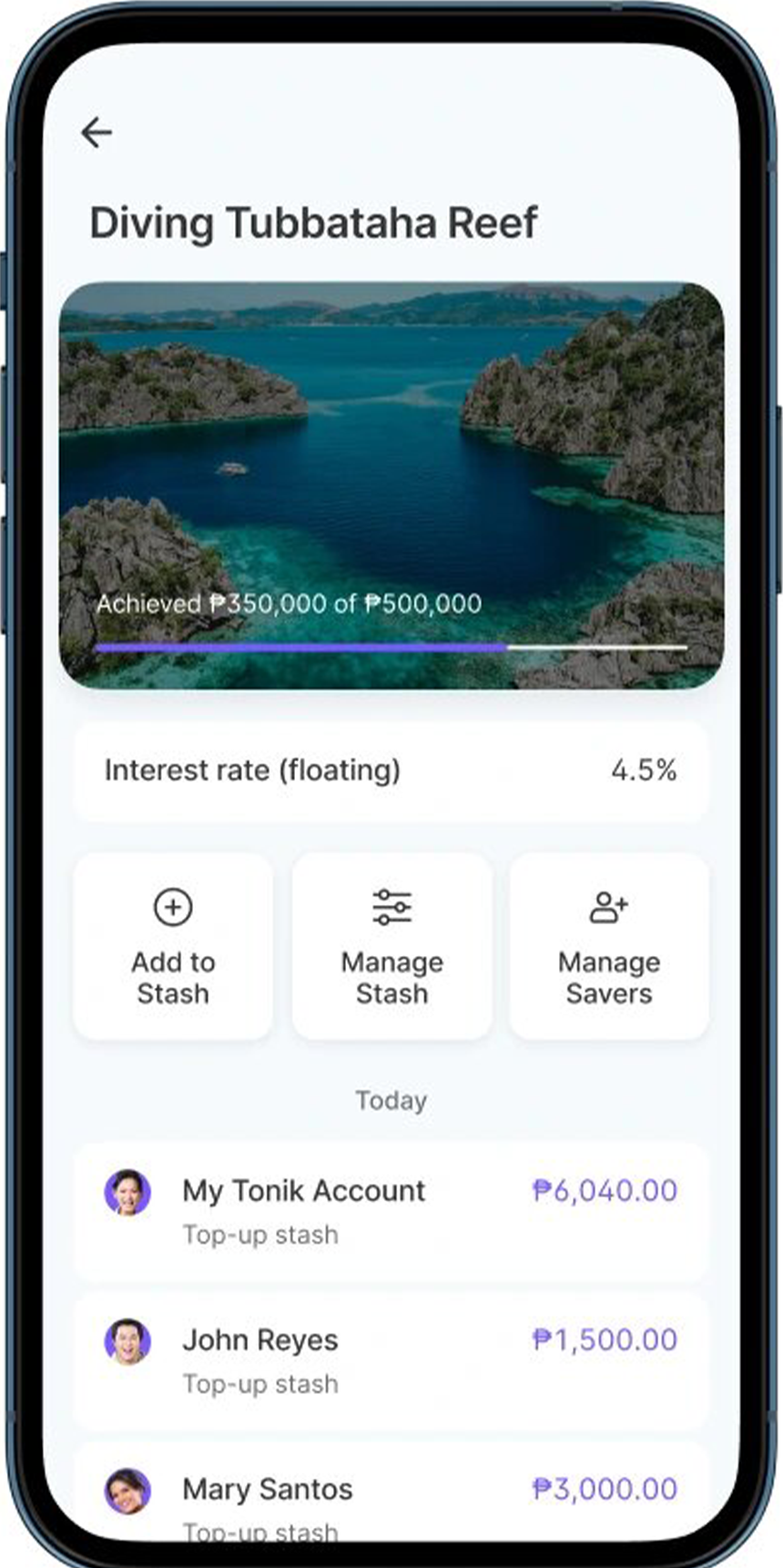 Photo of Tonikâs app UI.