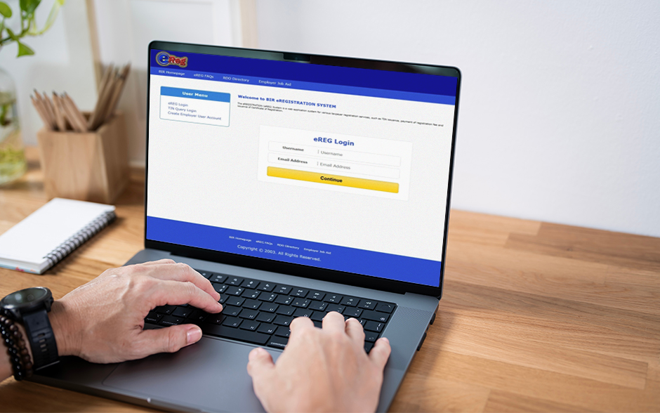 A person accessing the TIN online registration system.